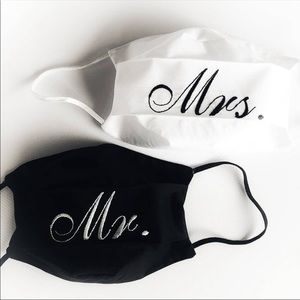 Face masks for couple Mr and Mrs wedding masks